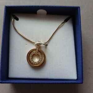 SWAROVSKI Gold-Tone double Circle Pendant necklace